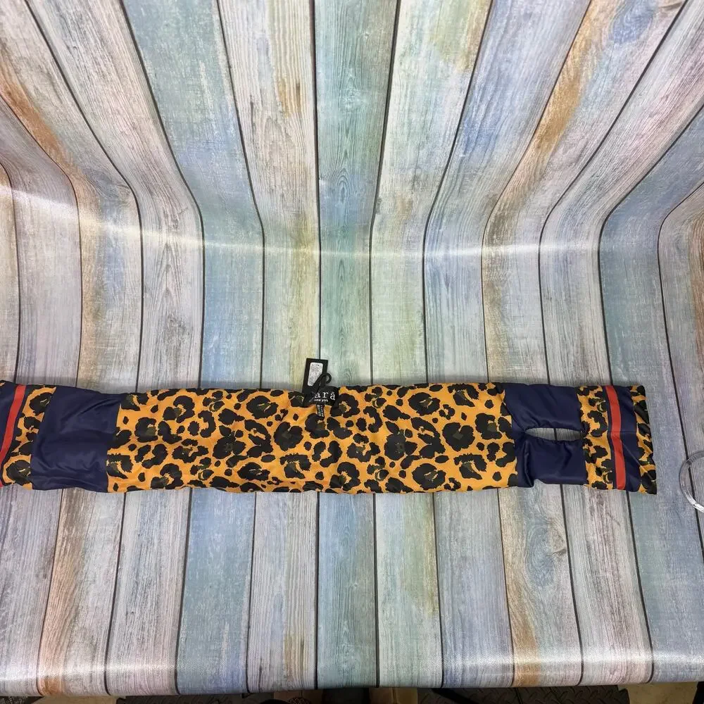 Cara New York Animal Print Scarf NEW Blue Red Stripe Cheetah Puffer Neck Wrap